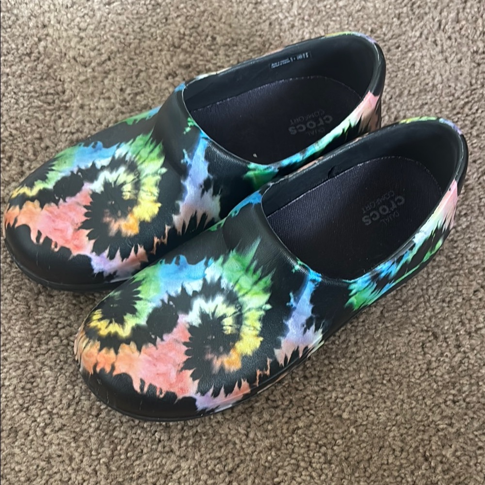 CROCS Black and Blue Slip-On Slippers